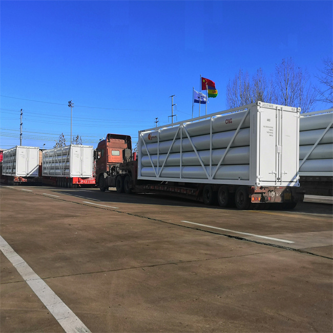 6-12 CNG Cylinder CNG Tube Trailer CNG حاوية نصف مقطورة